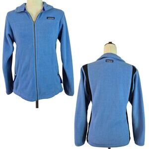Patagonia Blue Black Purple Regulator Full Zip Fleece Vintage USA Women's XS